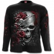 T-shirt homme manches longues à roses et cranes déchirés