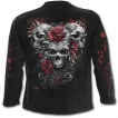 T-shirt homme manches longues à roses et cranes déchirés