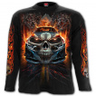 T-shirt homme manches longues  voiture infernale et crne ail 