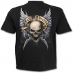T-shirt homme noir avec La Mort sur sa moto et crane ailé