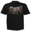 T-shirt homme noir à boite surprise avec clown sanguinaire