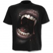 T-shirt homme noir à bouche de vampire et crane de sang