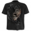 T-shirt homme noir à crane tribal tatoué