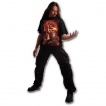 T-shirt homme noir  dragon furieux incendiant une cathdrale