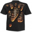T-shirt homme noir à effet combustion spontanée