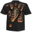 T-shirt homme noir  effet combustion spontane