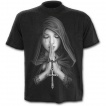 T-shirt homme noir  femme en prire et ange