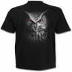 T-shirt homme noir à hibou rodeur chassant un serpent
