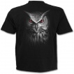 T-shirt homme noir  hibou rodeur chassant un serpent