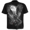 T-shirt homme noir à hibou rodeur chassant un serpent