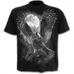 T-shirt homme noir  hibou rodeur chassant un serpent