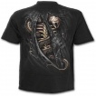 T-shirt homme noir imitation déchiré avec squelette et serpent