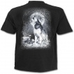 T-shirt homme noir  loup dans une fort enneige