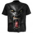 T-shirt homme noir à Loup-garou puis griffure dans le dos