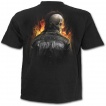 T-shirt homme noir à motard Mohawk en squelette