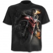 T-shirt homme noir à motard Mohawk en squelette
