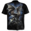 T-shirt homme noir à noble dragon libre d'esprit et vrai de coeur