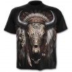 T-shirt homme noir à shaman indien et piège à dragon