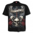 T-shirt homme rock  guitare aile avec cranes et roses