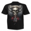 T-shirt homme rock  guitare aile avec cranes et roses