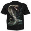 T-shirt homme à serpent cobra et déesse du rock sur fond tribal