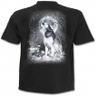 T-shirt noir pour enfant  loup dans une fort enneige