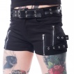 Short femme noir à ceinture et zip RIKA - Chemical Black