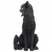 Grande figurine chat noir ébouriffé (32.5 cm)