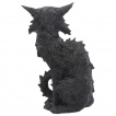 Grande figurine chat noir ébouriffé (32.5 cm)