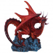 Statuette Dragon rouge pos sur rochers bleus