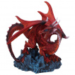 Statuette Dragon rouge pos sur rochers bleus