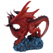 Statuette Dragon rouge pos sur rochers bleus