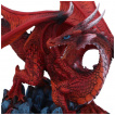 Statuette Dragon rouge posé sur rochers bleus