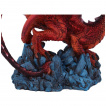 Statuette Dragon rouge pos sur rochers bleus