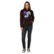 sweat capuche femme déchiré à duo de licornes sur coeur violet