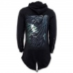 Sweat-capuche femme gothique à corbeau de l'ombre (coupe queue de poisson)