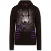 Sweat-capuche femme  loup aux roses et marques de griffes