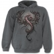 Sweat capuche gothique gris pour enfant à Dragon effet 3D