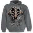 Sweat capuche gothique gris pour enfant imitation déchiré sur cage thoracique