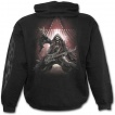 Sweat capuche gothique noir pour enfant à guitare avec dragon et cranes