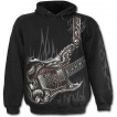 Sweat capuche gothique noir pour enfant  guitare avec dragon et cranes