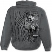 Sweat capuche gris pour enfant avec tigre froce