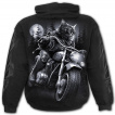 Sweat capuche homme à chat biker sur sa moto (LIVE TO RIDE - NINE LIVES)