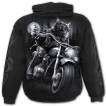 Sweat capuche homme  chat biker sur sa moto (LIVE TO RIDE - NINE LIVES)