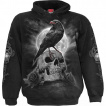 Sweat capuche homme  corbeau sur crane et marcheur de la Mort