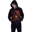 Sweat capuche homme  dragon asiatique tenant une orbe magique et Samoura