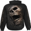 Sweat capuche homme effet craquel  tte de mort et pentacle