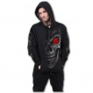 Sweat capuche homme gothique Crane  oeil rouge avec sinistre pupille en crusifix