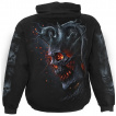 Sweat capuche homme gothique  dmon de feu et d'os noirs