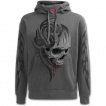 Sweat-capuche homme gris  crane et coulures de sang 